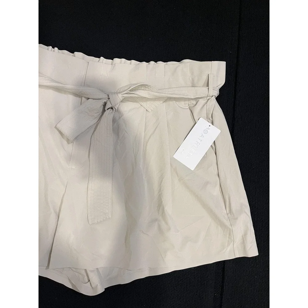 Athleta Skyline Short II Shorts Womens 26 Beige Paperbag Waist Belted‎ Travel